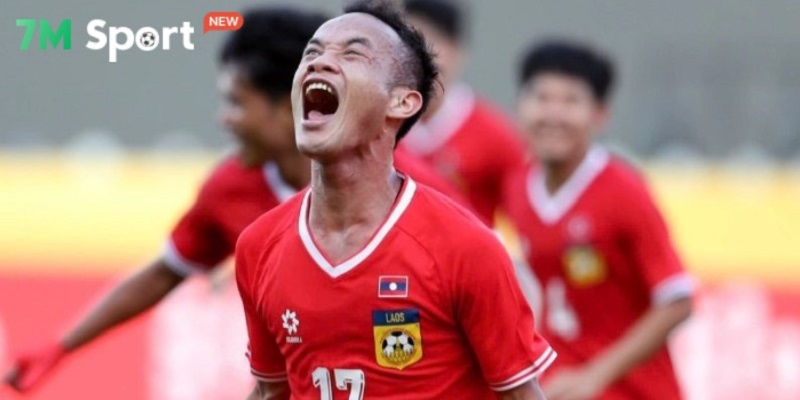 Kết quả U22 Việt Nam vs U22 Lào | Đình Bắc tỏa sáng rực rỡ 8 Khampane ăn mừng bàn thắng vào lưới của đội U22 Việt Nam